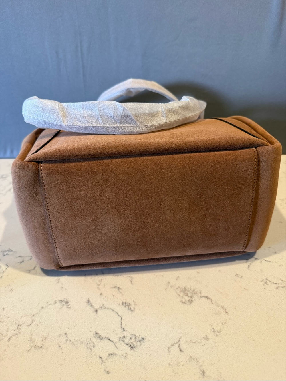 Coach Suede Tote in Rich Chestnut Brown with Gold Hardware - Picture 8 of 10